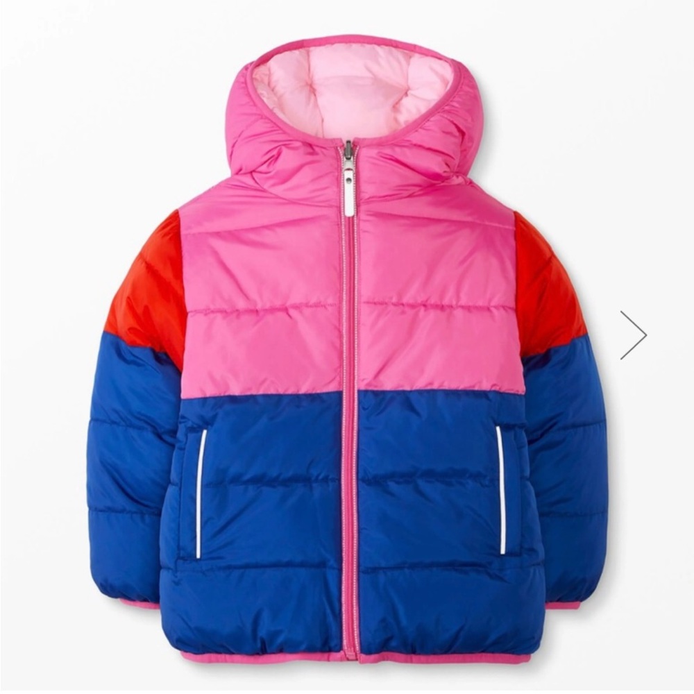 Hanna Andersson Pink and Blue Kids Puffer Jacket